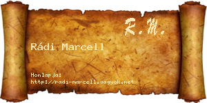 Rádi Marcell névjegykártya